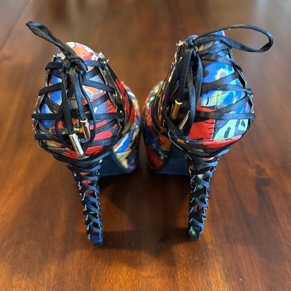 ALBA Corset Floral Platform Stiletto Heels Size 7 - Picture 5 of 9